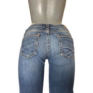 BKE Stella  Boot Cut Womens Jeans Tag 26 Blue Flared Low-Rise W29xL28 Buckle